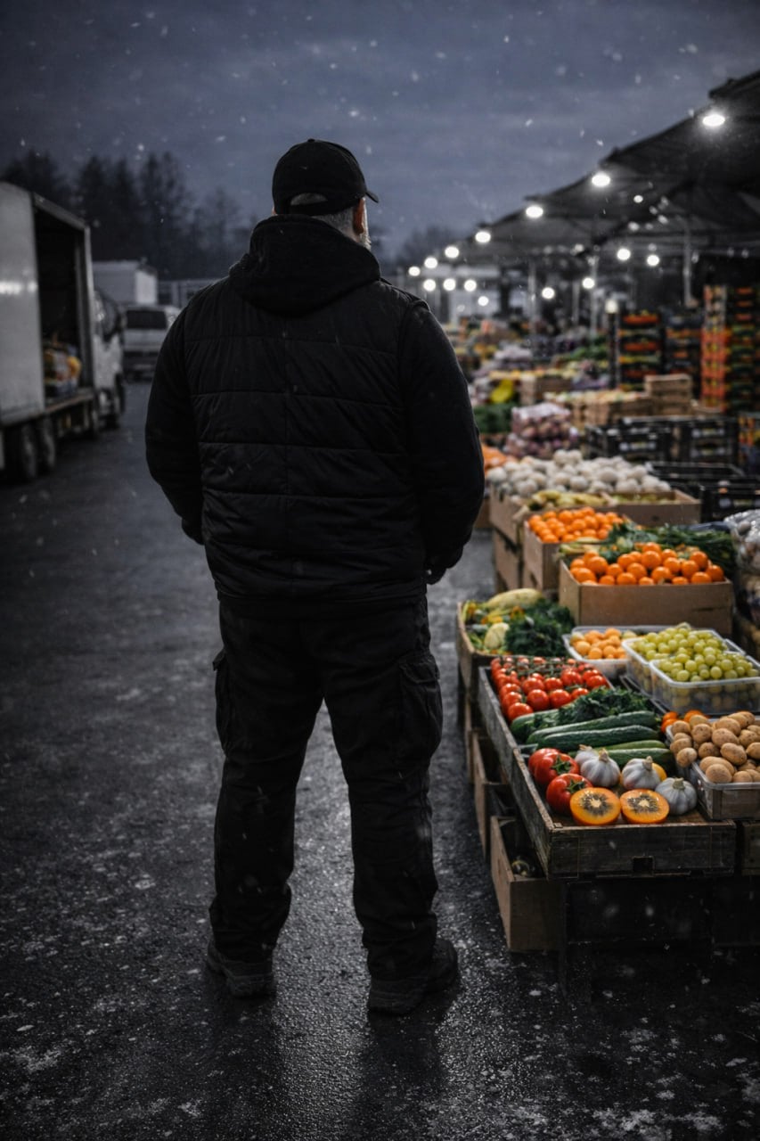Утренняя закупка продуктов на рынке